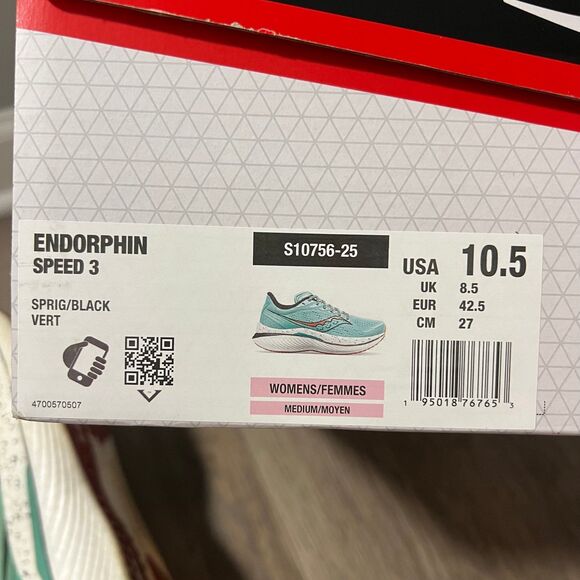 Saucony Endorphin Speed 3 Women’s Running Shoes 10.5 Spring Black Vert - Picture 11 of 11